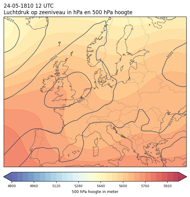 Weerkaart van 24 mei 1810 om 12 UTC
