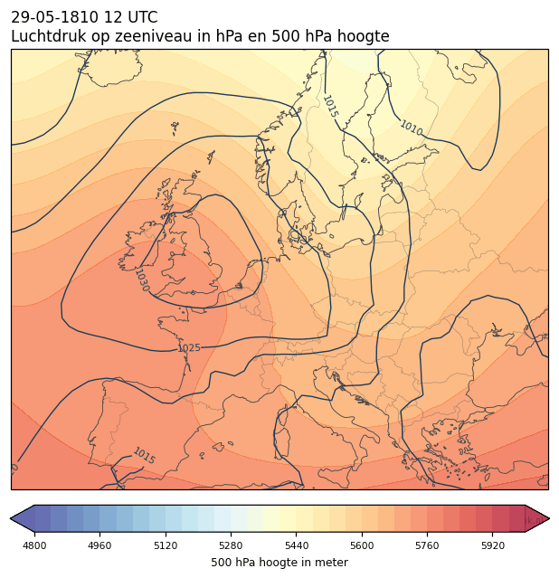 Weerkaart van 29 mei 1810 om 12 UTC