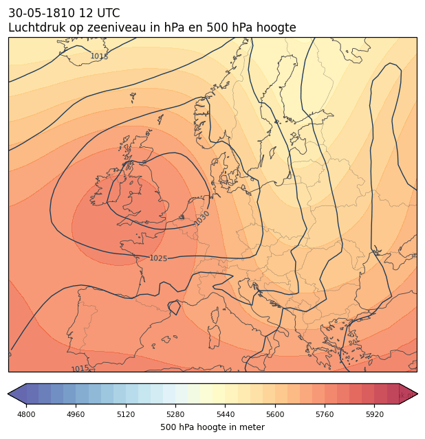 Weerkaart van 30 mei 1810 om 12 UTC