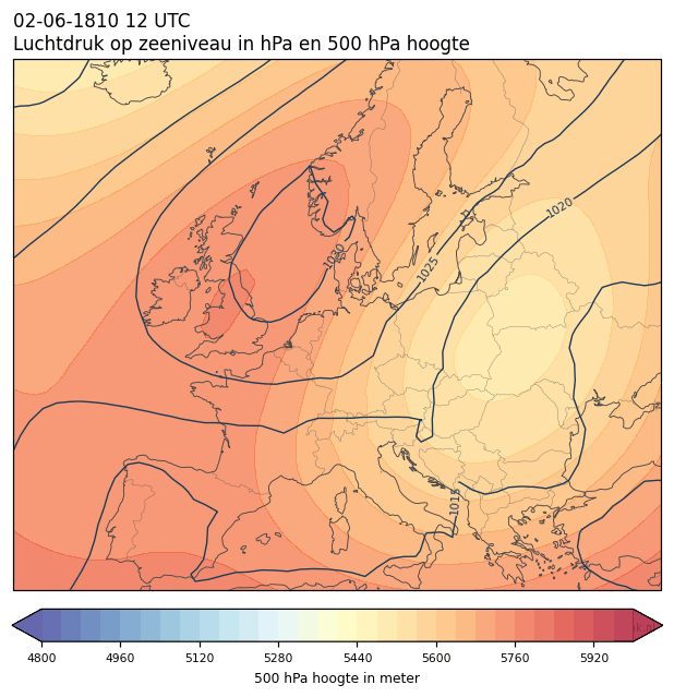 Weerkaart van 2 juni 1810 om 12 UTC