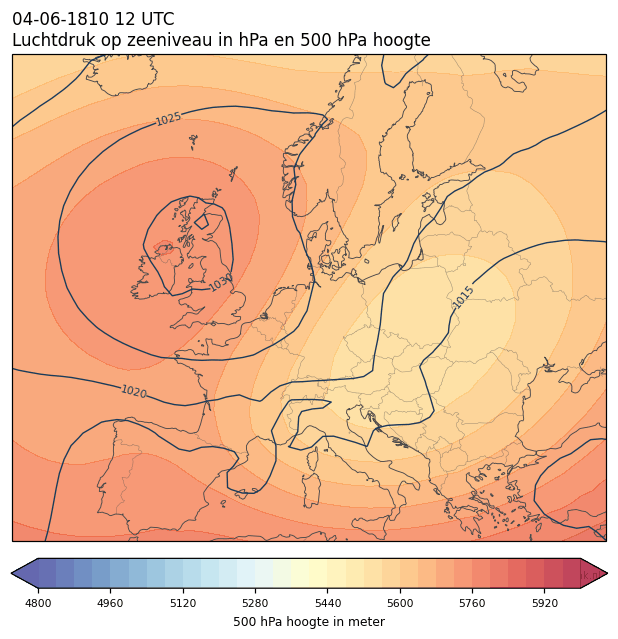 Weerkaart van 4 juni 1810 om 12 UTC