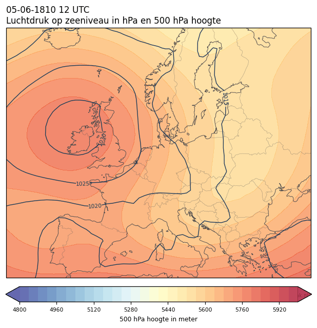 Weerkaart van 5 juni 1810 om 12 UTC