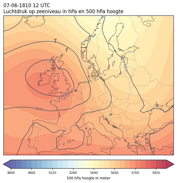 Weerkaart van 7 juni 1810 om 12 UTC