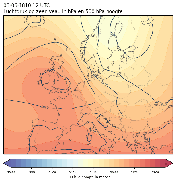 Weerkaart van 8 juni 1810 om 12 UTC