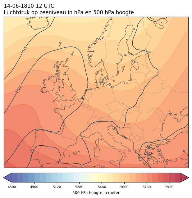 Weerkaart van 14 juni 1810 om 12 UTC