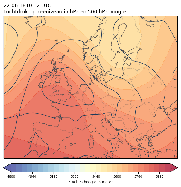 Weerkaart van 22 juni 1810 om 12 UTC