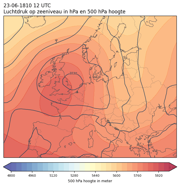 Weerkaart van 23 juni 1810 om 12 UTC