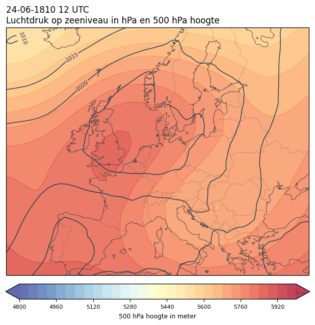 Weerkaart van 24 juni 1810 om 12 UTC