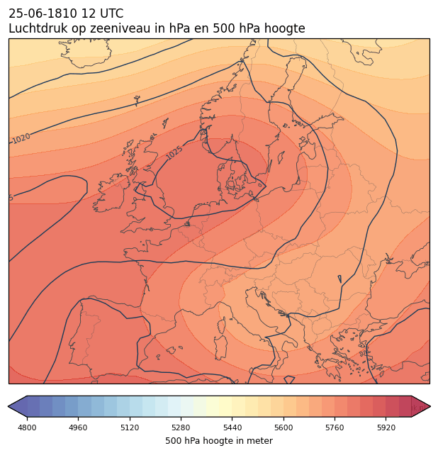 Weerkaart van 25 juni 1810 om 12 UTC
