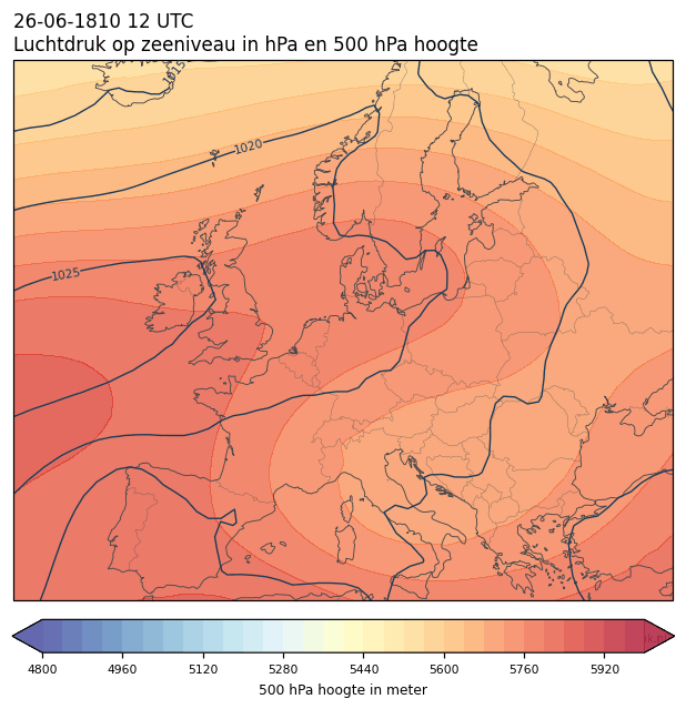 Weerkaart van 26 juni 1810 om 12 UTC
