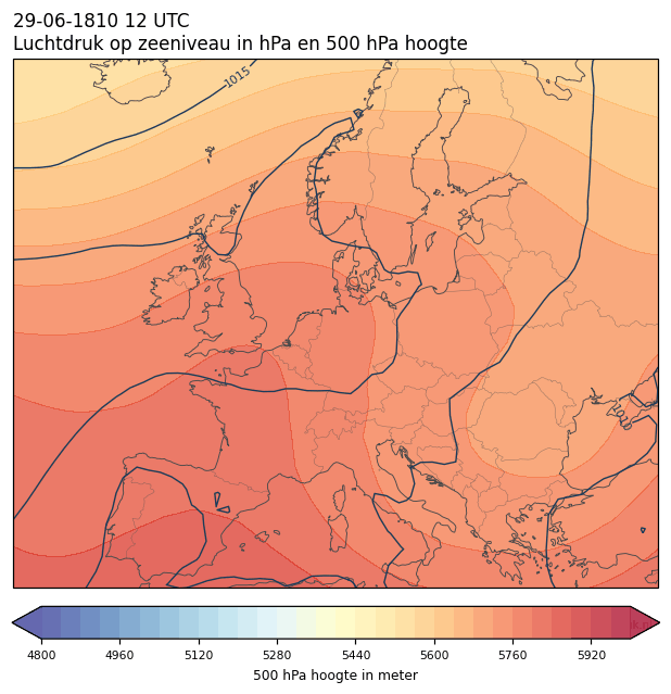 Weerkaart van 29 juni 1810 om 12 UTC