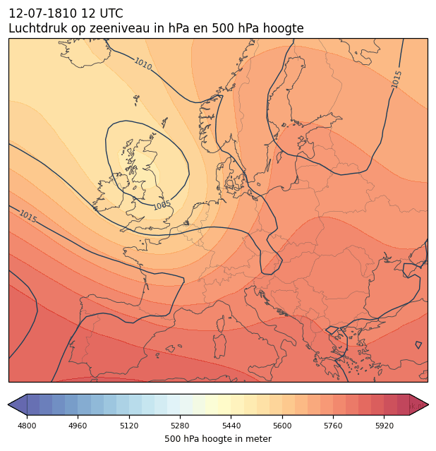 Weerkaart van 12 juli 1810 om 12 UTC
