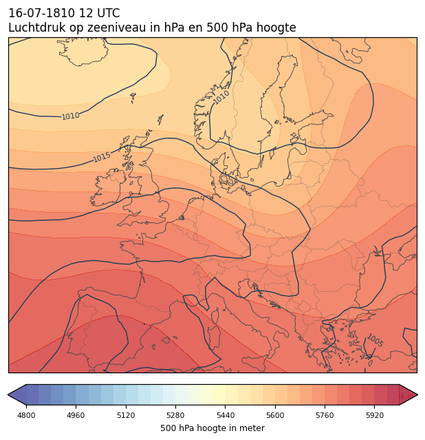 Weerkaart van 16 juli 1810 om 12 UTC