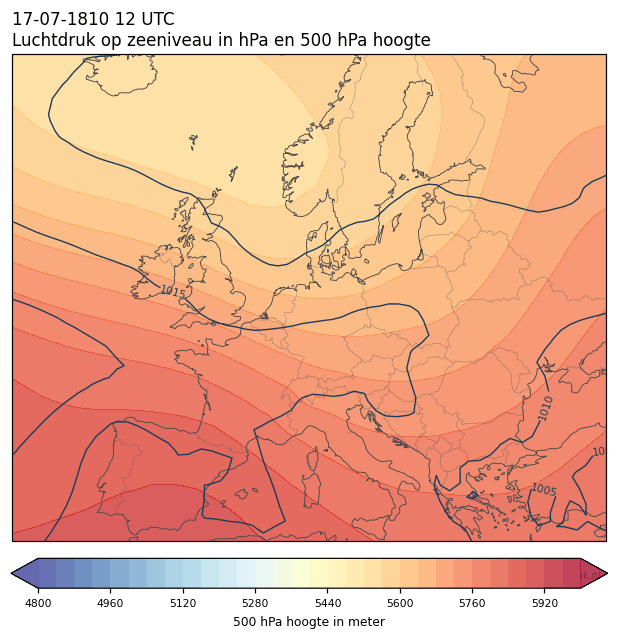 Weerkaart van 17 juli 1810 om 12 UTC