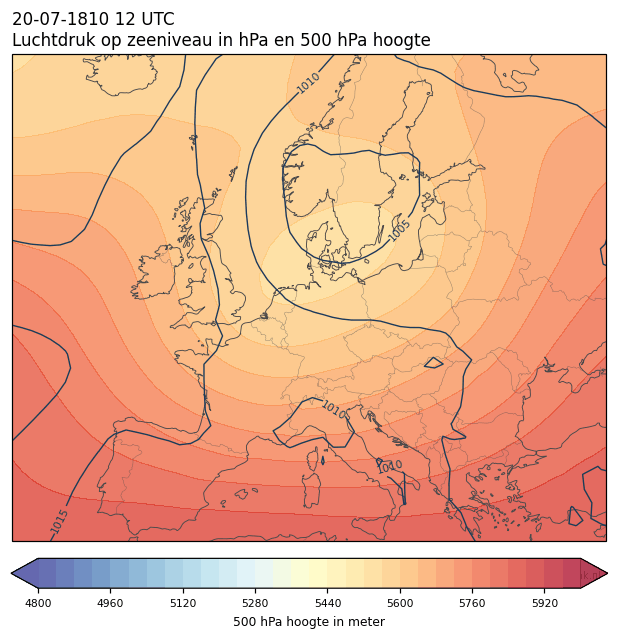 Weerkaart van 20 juli 1810 om 12 UTC