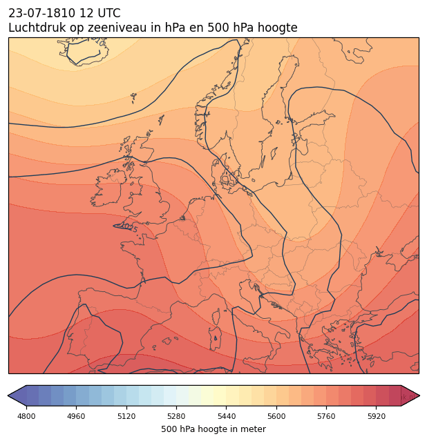 Weerkaart van 23 juli 1810 om 12 UTC