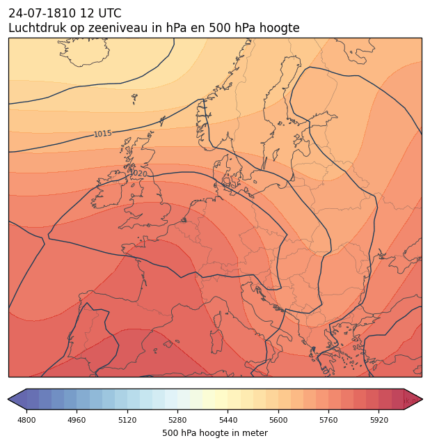 Weerkaart van 24 juli 1810 om 12 UTC
