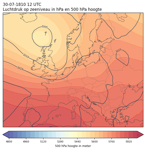 Weerkaart van 30 juli 1810 om 12 UTC
