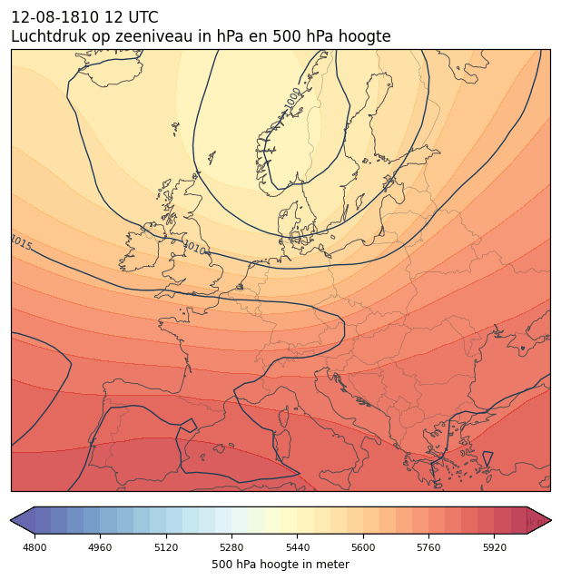 Weerkaart van 12 augustus 1810 om 12 UTC
