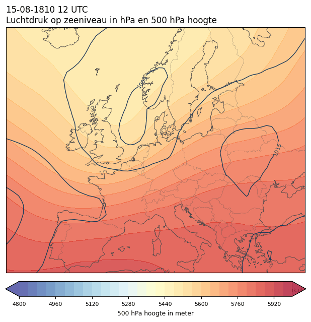 Weerkaart van 15 augustus 1810 om 12 UTC