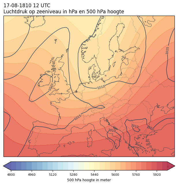 Weerkaart van 17 augustus 1810 om 12 UTC