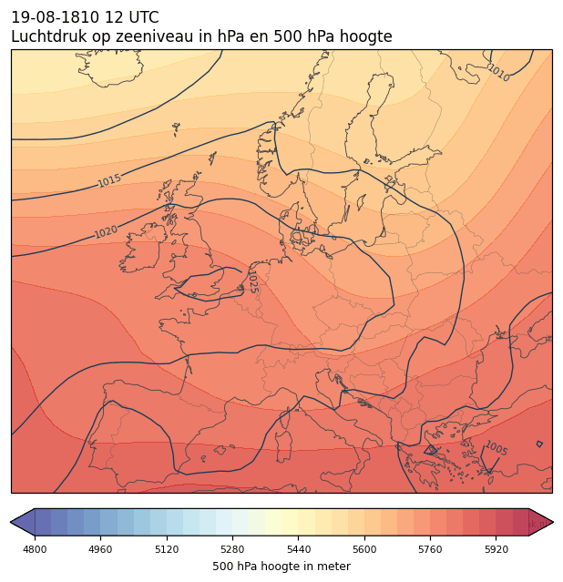 Weerkaart van 19 augustus 1810 om 12 UTC