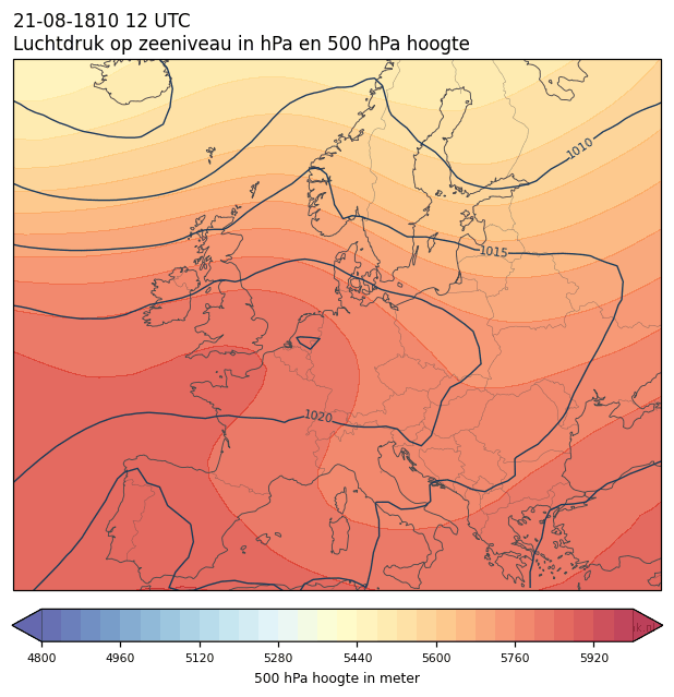 Weerkaart van 21 augustus 1810 om 12 UTC