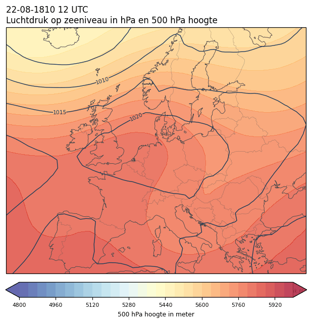 Weerkaart van 22 augustus 1810 om 12 UTC