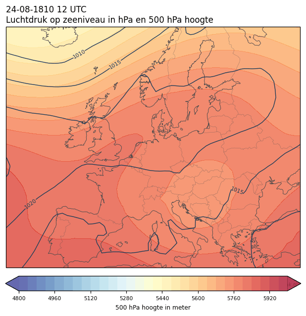 Weerkaart van 24 augustus 1810 om 12 UTC
