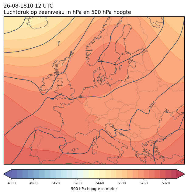 Weerkaart van 26 augustus 1810 om 12 UTC