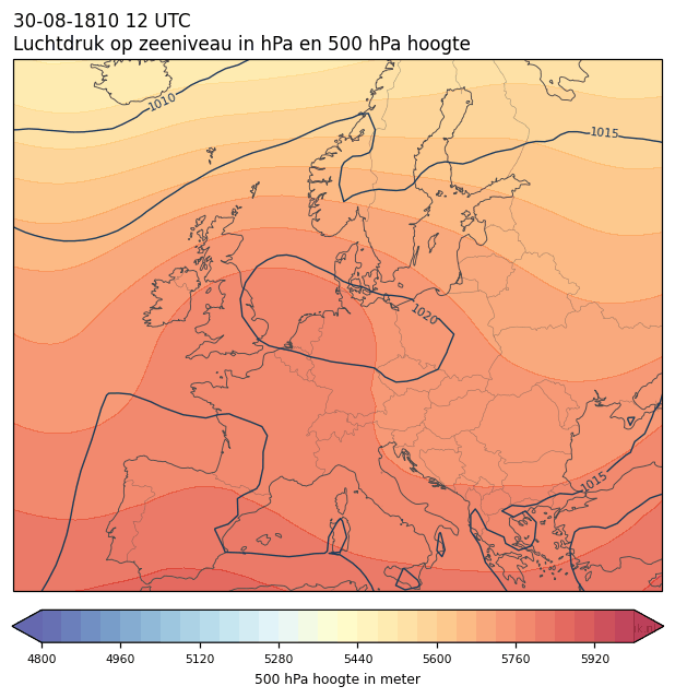 Weerkaart van 30 augustus 1810 om 12 UTC