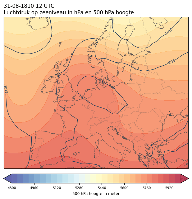 Weerkaart van 31 augustus 1810 om 12 UTC