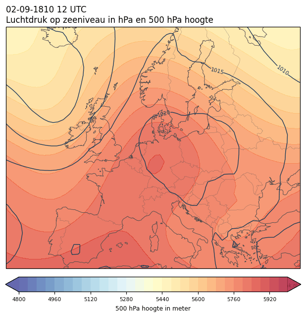 Weerkaart van 2 september 1810 om 12 UTC