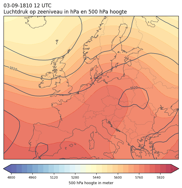 Weerkaart van 3 september 1810 om 12 UTC