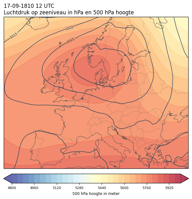 Weerkaart van 17 september 1810 om 12 UTC