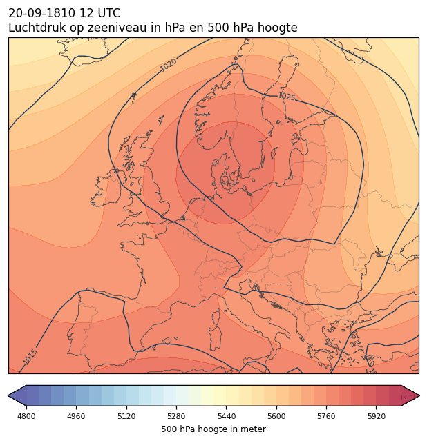 Weerkaart van 20 september 1810 om 12 UTC