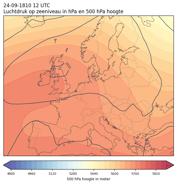 Weerkaart van 24 september 1810 om 12 UTC