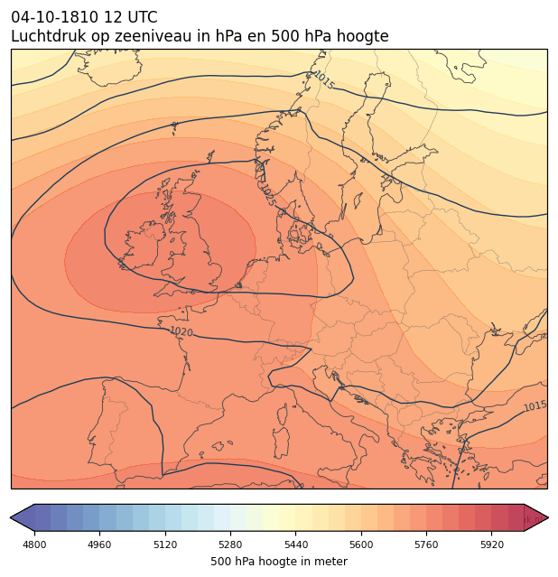 Weerkaart van 4 oktober 1810 om 12 UTC