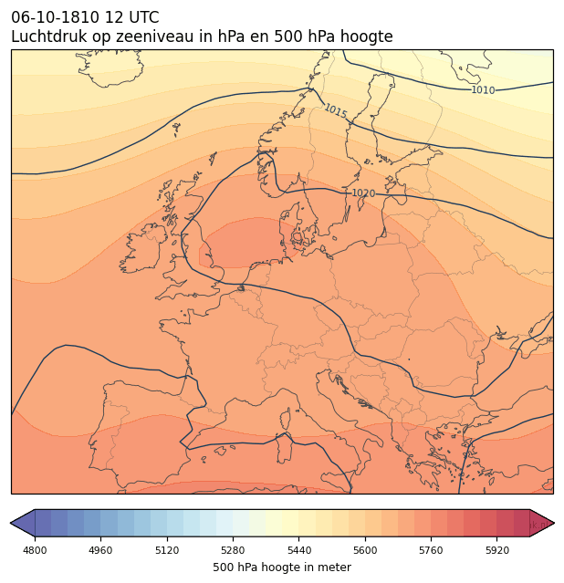 Weerkaart van 6 oktober 1810 om 12 UTC