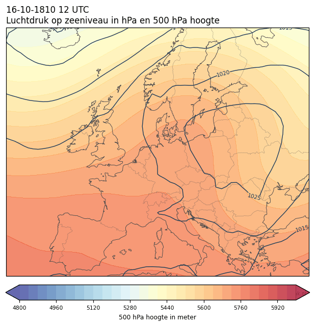 Weerkaart van 16 oktober 1810 om 12 UTC