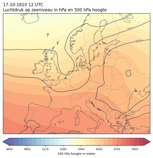 Weerkaart van 17 oktober 1810 om 12 UTC