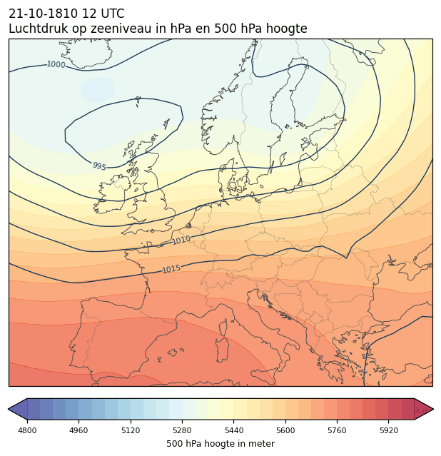 Weerkaart van 21 oktober 1810 om 12 UTC