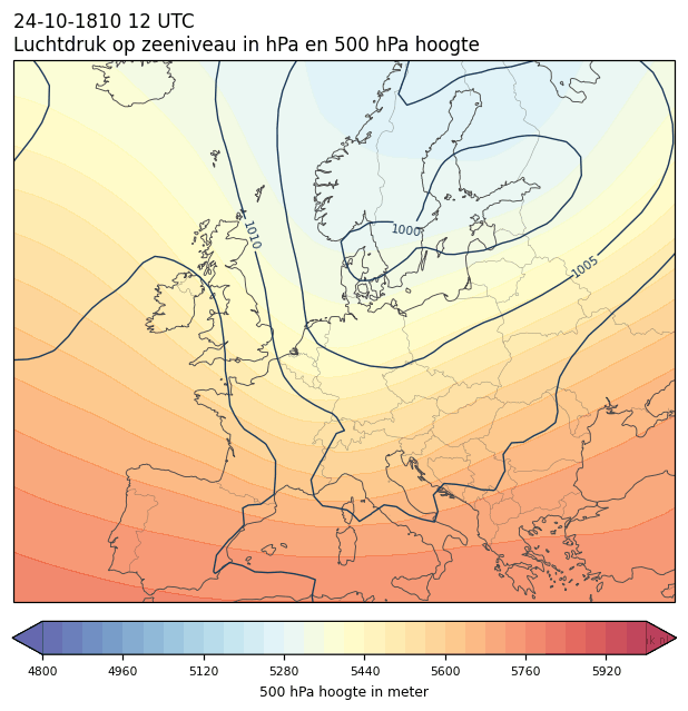 Weerkaart van 24 oktober 1810 om 12 UTC