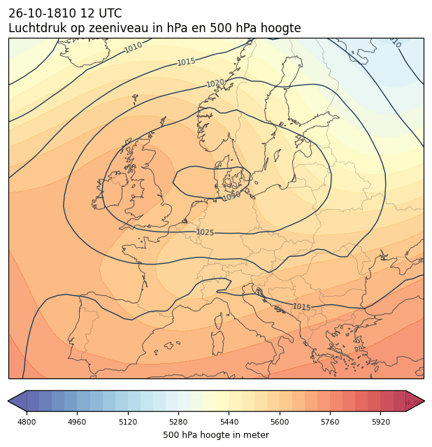 Weerkaart van 26 oktober 1810 om 12 UTC