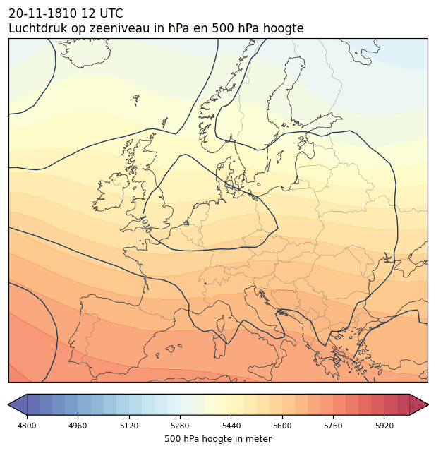 Weerkaart van 20 november 1810 om 12 UTC