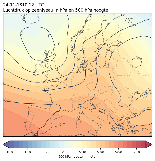 Weerkaart van 24 november 1810 om 12 UTC