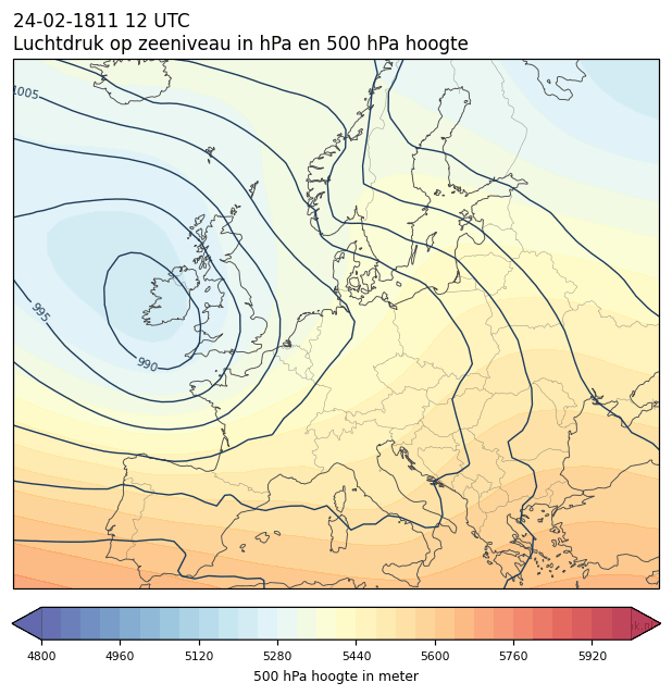 Weerkaart van 24 februari 1811 om 12 UTC