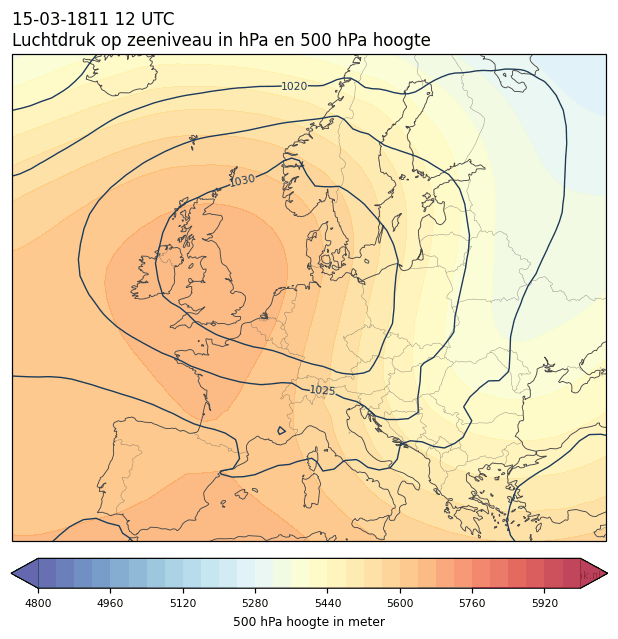 Weerkaart van 15 maart 1811 om 12 UTC