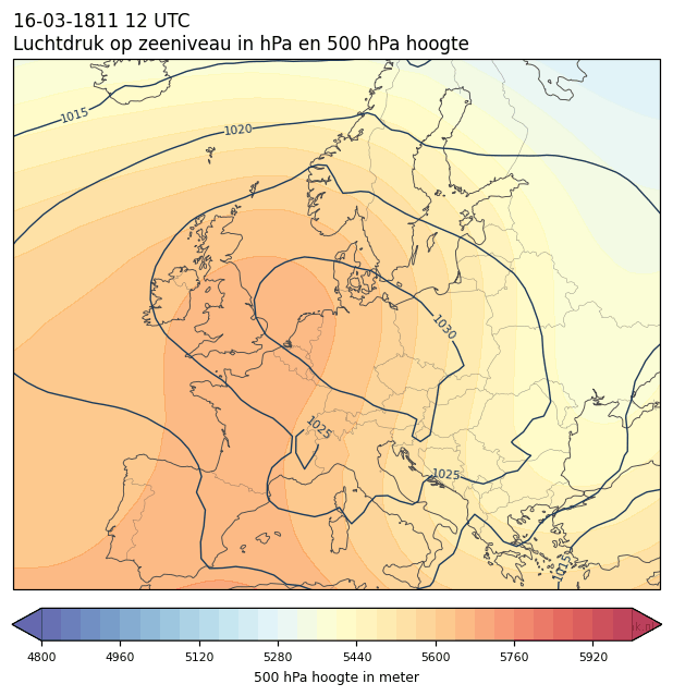 Weerkaart van 16 maart 1811 om 12 UTC