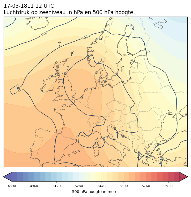 Weerkaart van 17 maart 1811 om 12 UTC